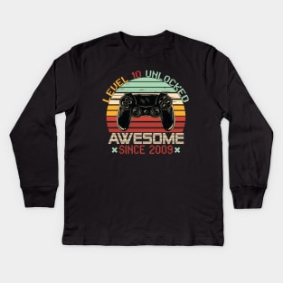 Level 10 Unlocked Awesome 2009 Gift 10th Birthday Gift Kids Long Sleeve T-Shirt